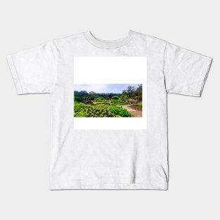 zen garden in japanese wetland park photograph art Kids T-Shirt